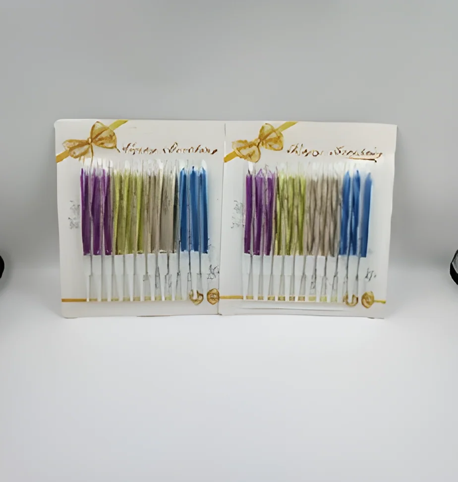 Birthday Candle – 12 Polished Gold-plated Blister Card 13 cm Long