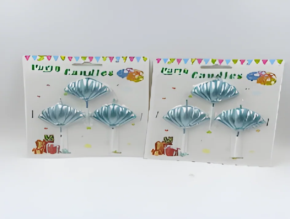 Birthday Candle – 3 Gold-plated Shell Cards