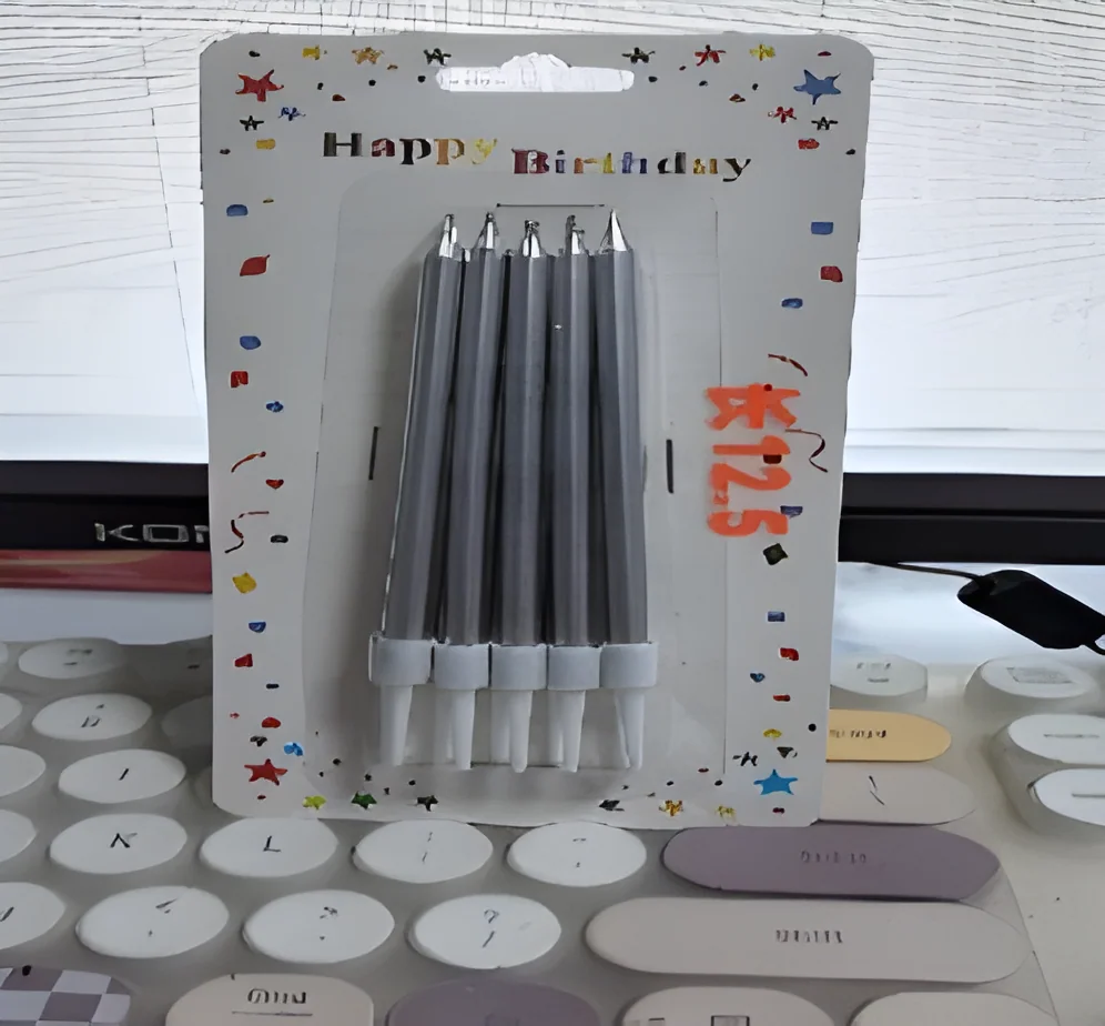 Birthday Candle – Double-layer 10 Gold-plated Polished Rod Blister Card