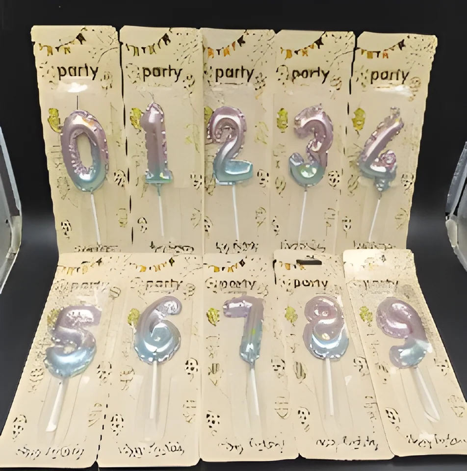 Number Candle – Balloon Digital Gradient Color 2 Colors + Dots