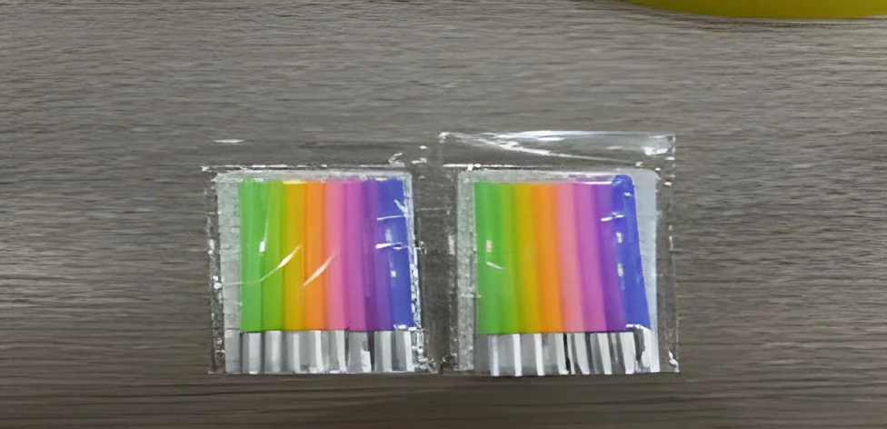 8 Pieces of Tinfoil Rainbow Candle in Bag