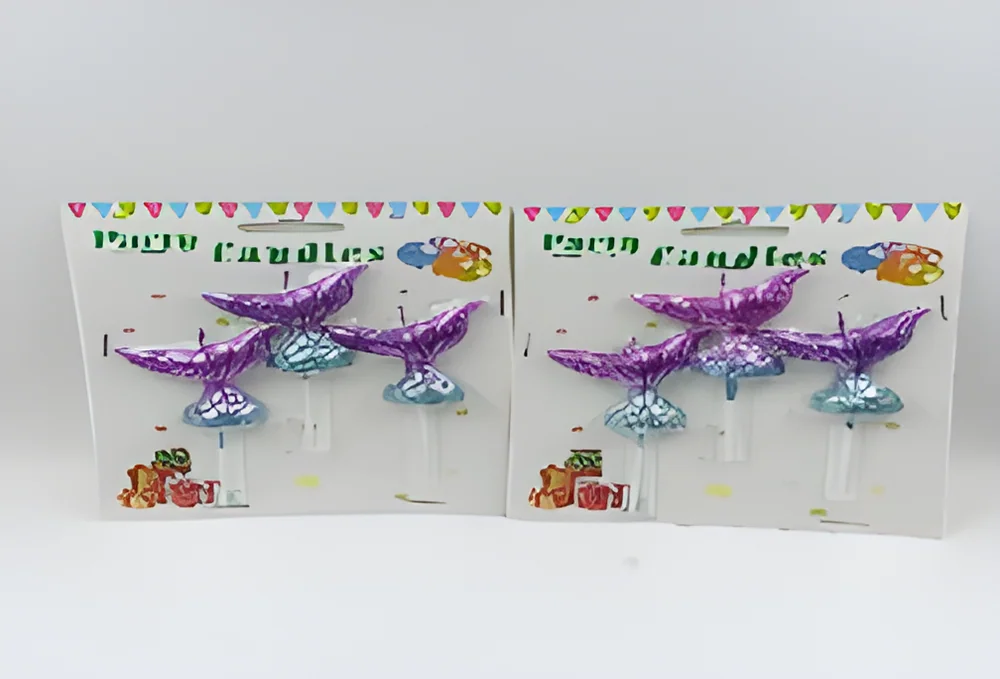 Birthday Candle – 3 Fish Pattern Gradient Blister Card