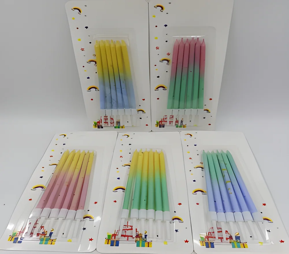 Birthday Candle – Old 6 Pieces Spray Gold 2 Colors + Raindrops