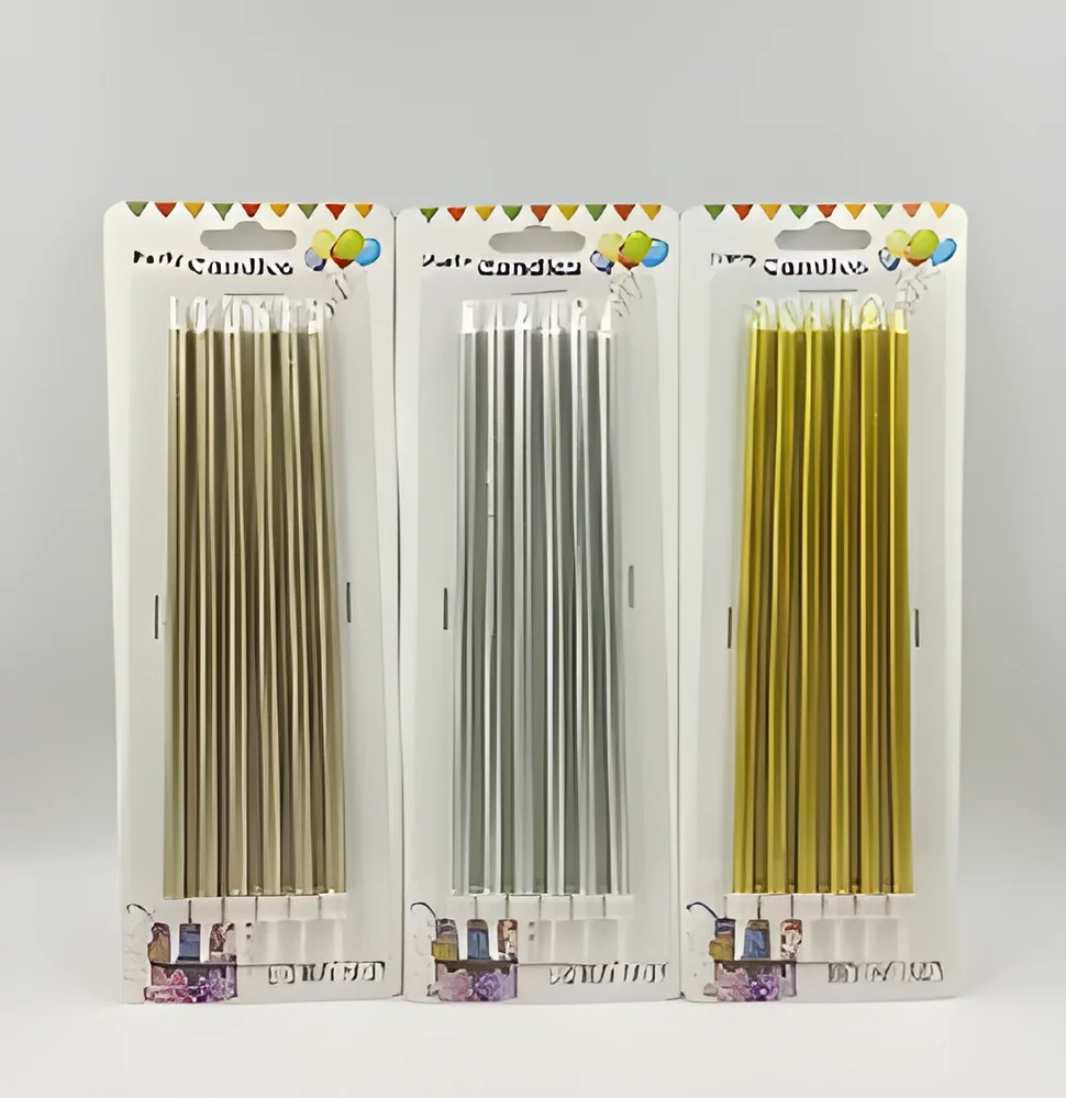 Birthday Candle – 18.7cm Long 6 Gold-plated Blister Card