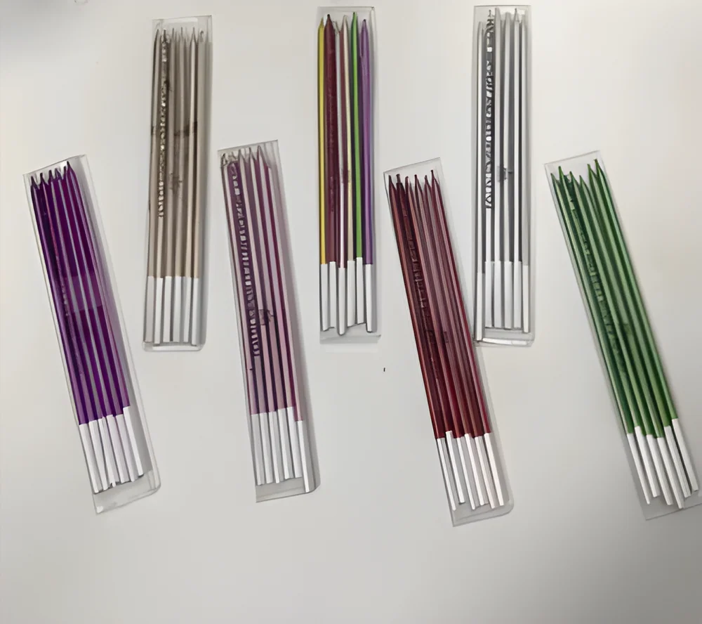 Birthday Candle – PVC 6 Pieces Spray Gold (White Tin Foil)