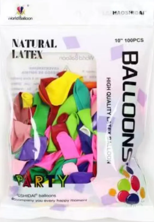 Solid Color Latex Balloons – 100 pcs