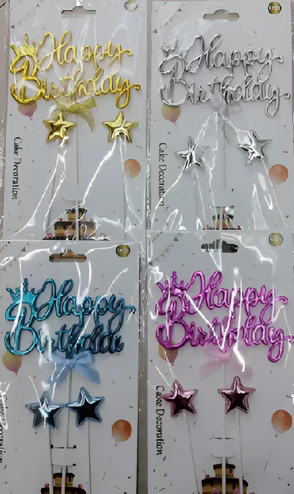 Happy Birthday Cake Topper Set