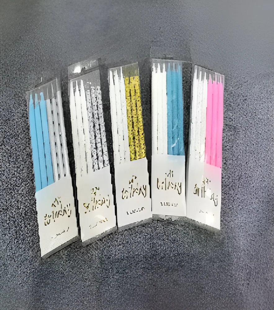 Birthday Candle – PVC Short and Thick 12 Threads with Bright Gold Spots