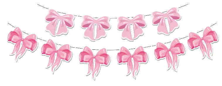 Pink Bow Garland – 10 pcs