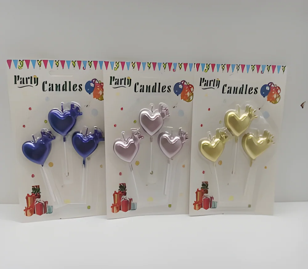 Birthday Candle – Short Pole 4P Spray Gold + Crown