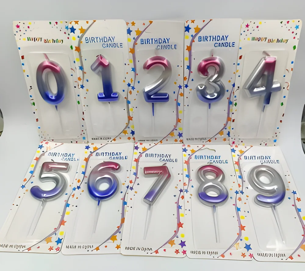 Number Candle – Large Round Surface Paint Numbers (3 Color Change)