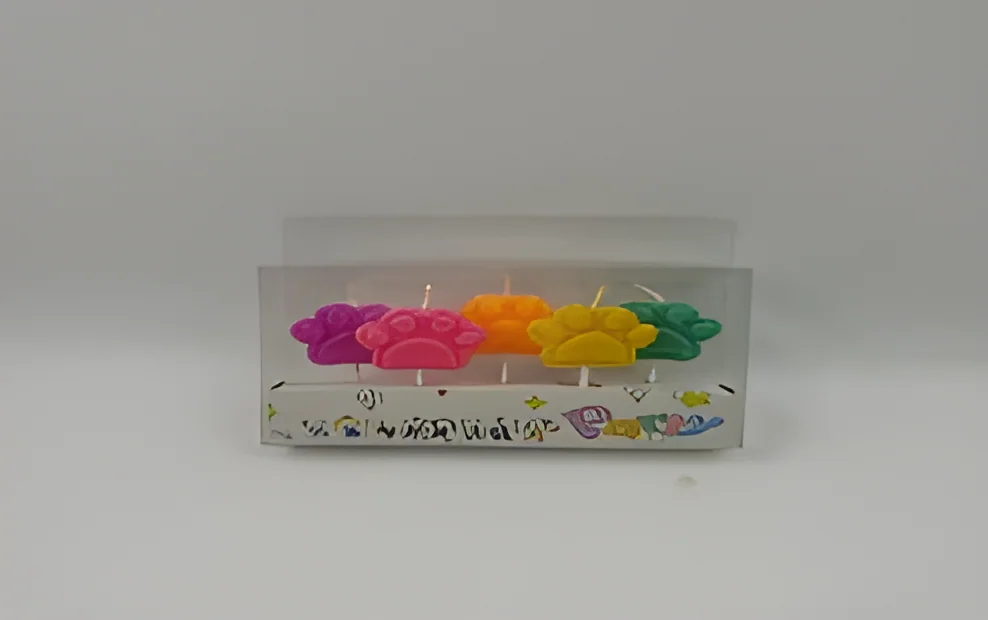 Birthday Candle – PVC Colored Dog Paws