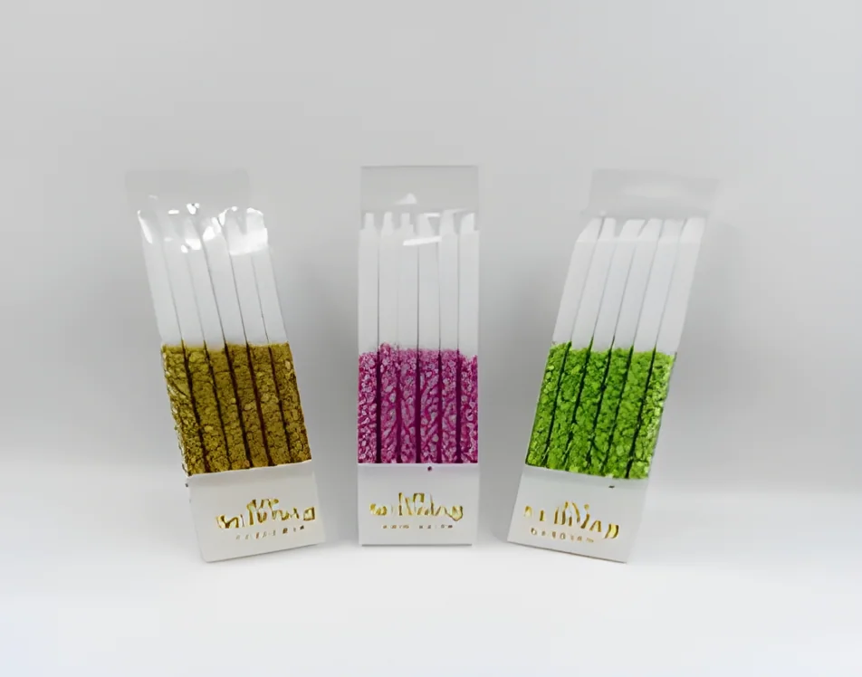 Pvc12 Pieces of Half Gold Powder Dot Candle