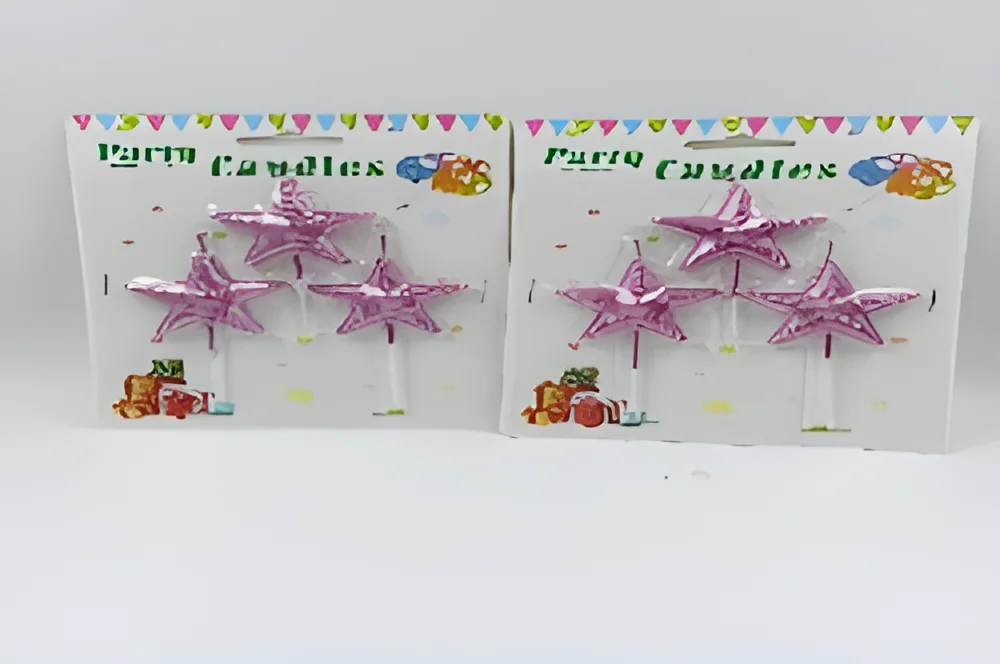 Birthday Candle – 3 Starfish Gold-plated Blister Card