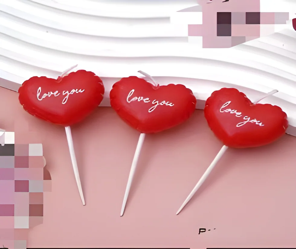 Birthday Candle – 3 Balloon Love Crystal Color Printed Letters