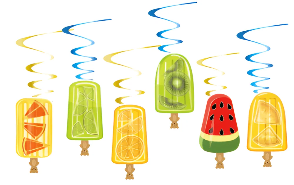 Popsicle Hanging Swirl Decorations – 12 pcs