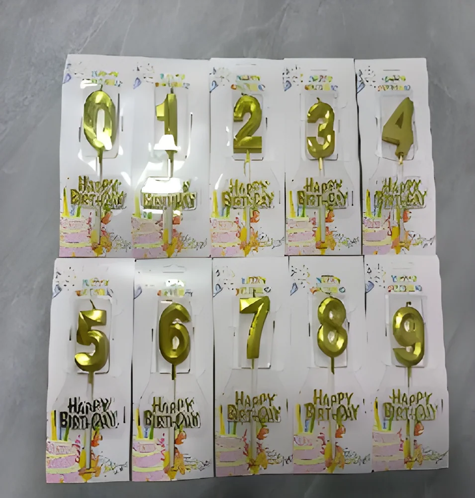 Number Candle – Diamond Digital Gold Plating + Cake Topper 5 cm