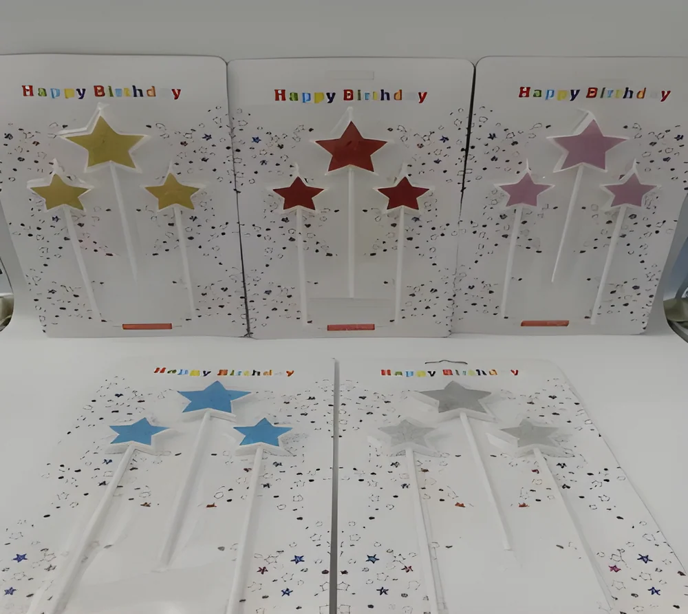Birthday Candle – 3P Glitter Powder Five Stars