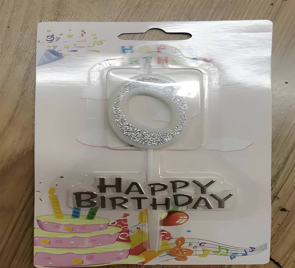 Number Candle – Big Numbers White Base All Pink + Cake Topper