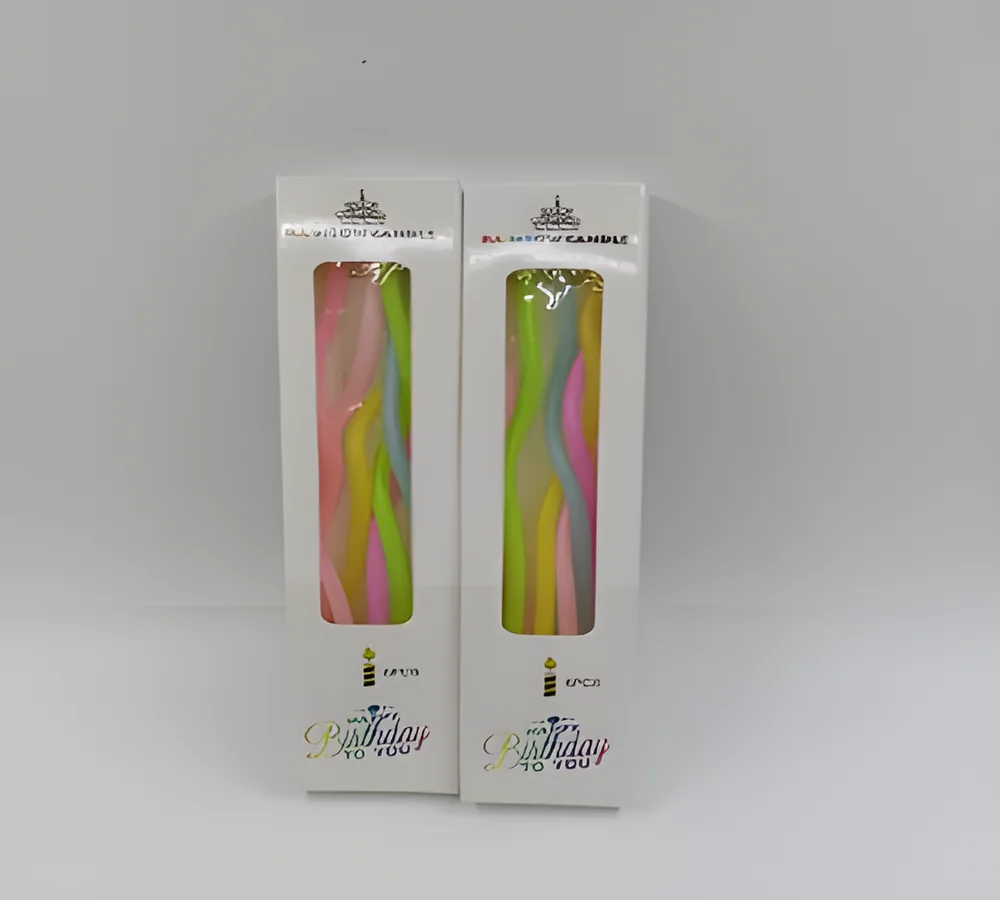 Birthday Candle – White Box 6 Crystal Curves