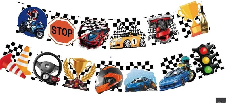 Race Car Garland – 13 pcs
