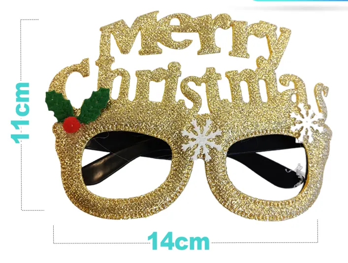 Merry Christmas Glitter Party Glasses