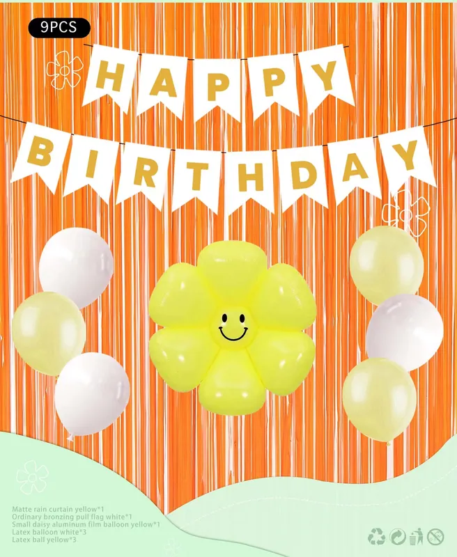 Sun Peanut Birthday Decoration Kit – 9 pcs – Style 2