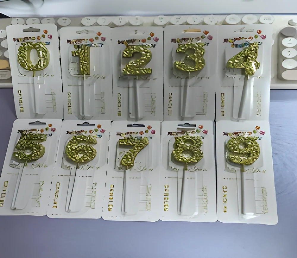 Number Candle – Small Gravel Diamond Face Digital Gold Plating