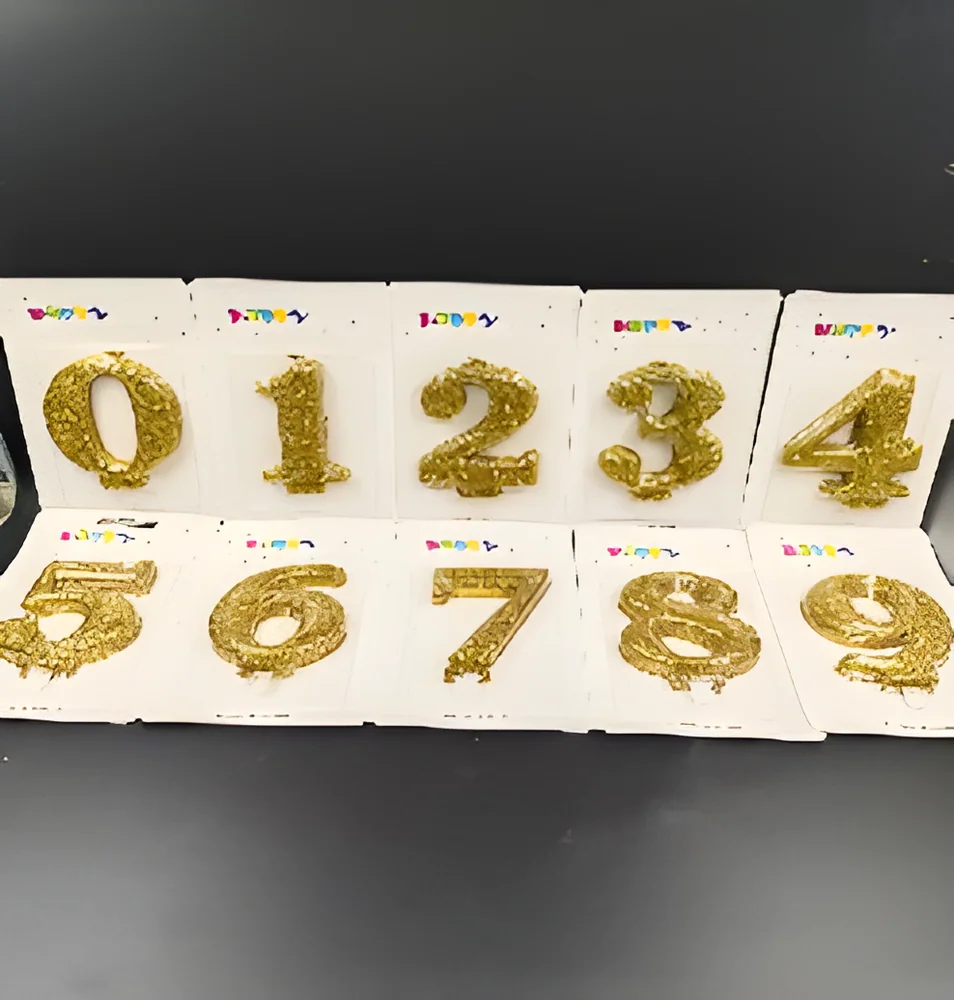 Number Candle – Large Digital Gold Powder for Blister Card