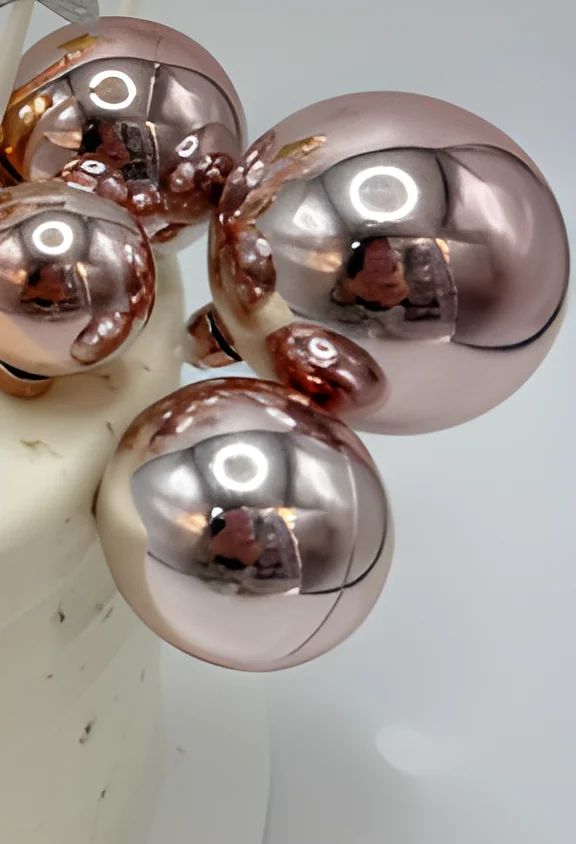Rose Gold Chrome Ball Cake Topper Set