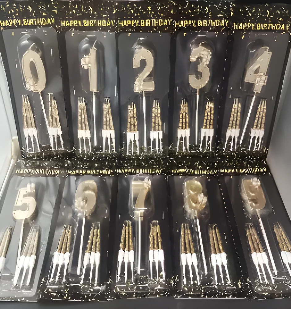6 Thread Candle + Digital Slotted Gold Plating + Pearl Florets