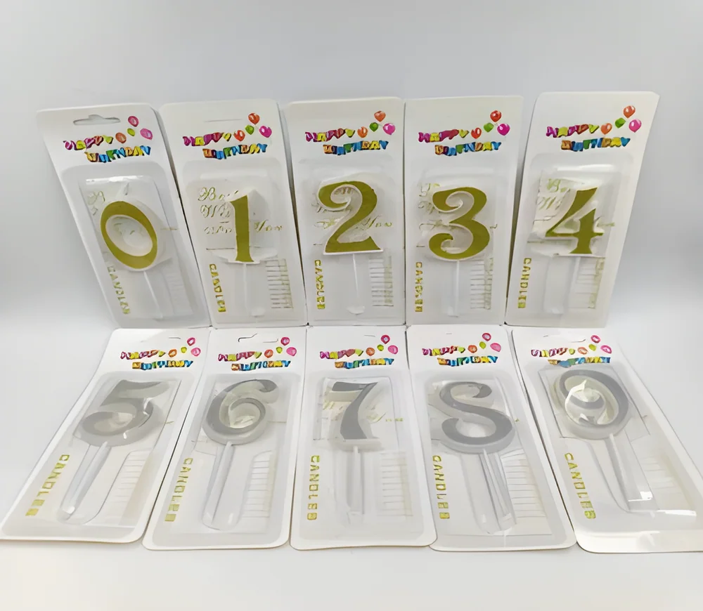 Number Candle – Big Number White Base Powder (Blister Card)