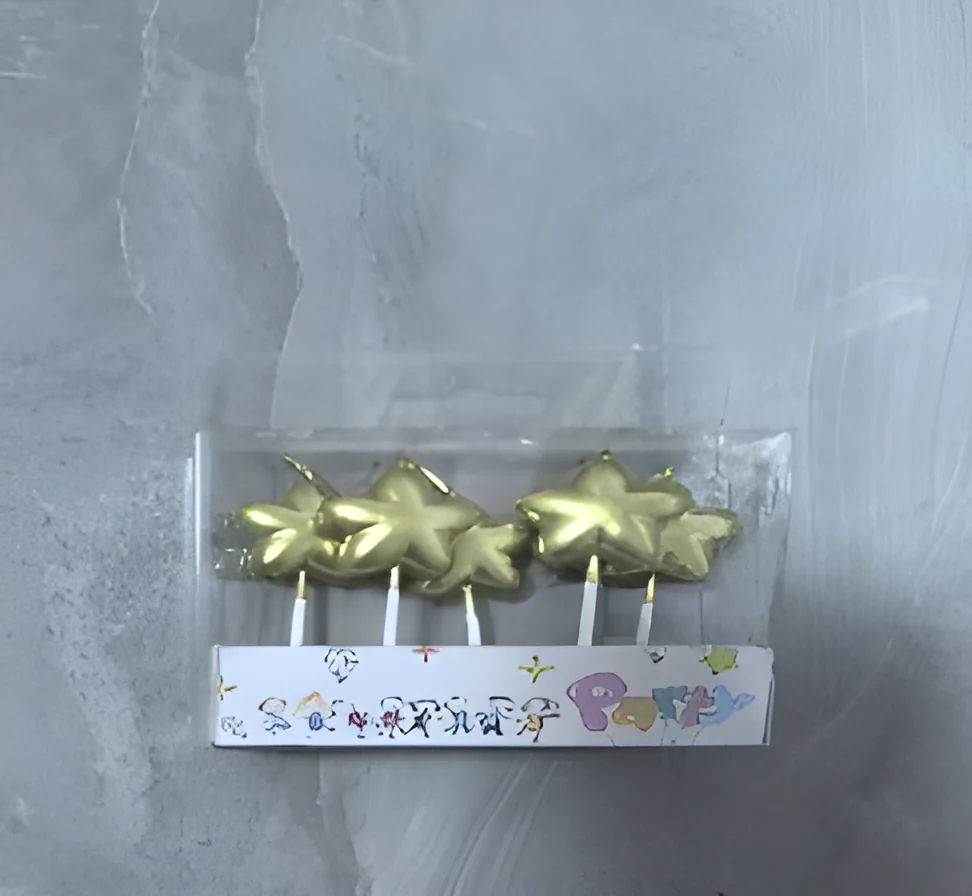 Birthday Candle – PVC5 Fat Starfish Gold Plated – Style 1
