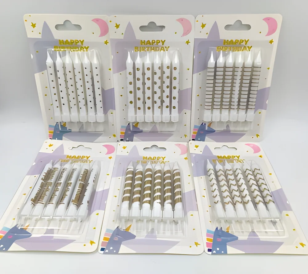 Birthday Candle – Thick 6 Pieces (White)