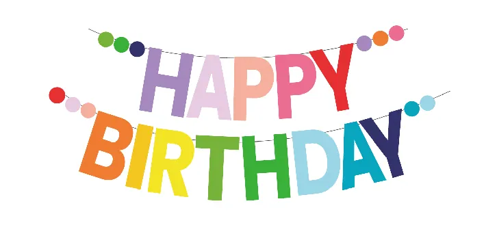 Rainbow Happy Birthday Banner – 13 pieces + 11 small circles/pack