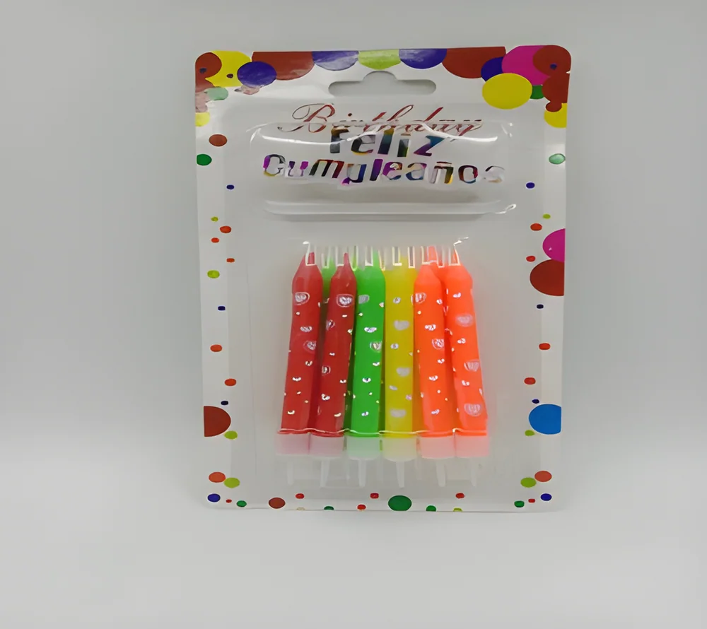 Birthday Candle – 12 Pieces + Cake Topper Crystal (Spanish)
