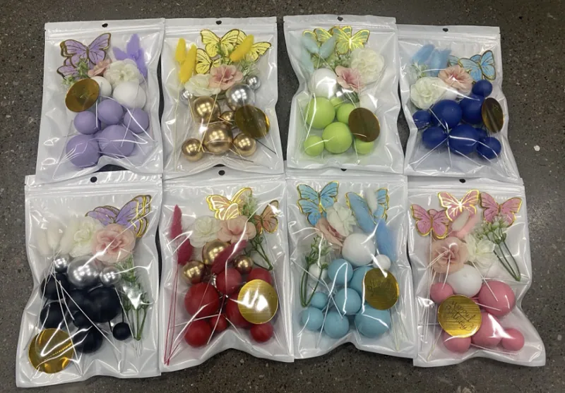 Heart & Ball Cake Topper Set