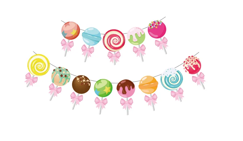 Lollipop Candy Garland – 13 pcs