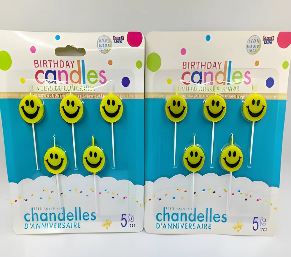Birthday Candle – Blister Card Smiley Face