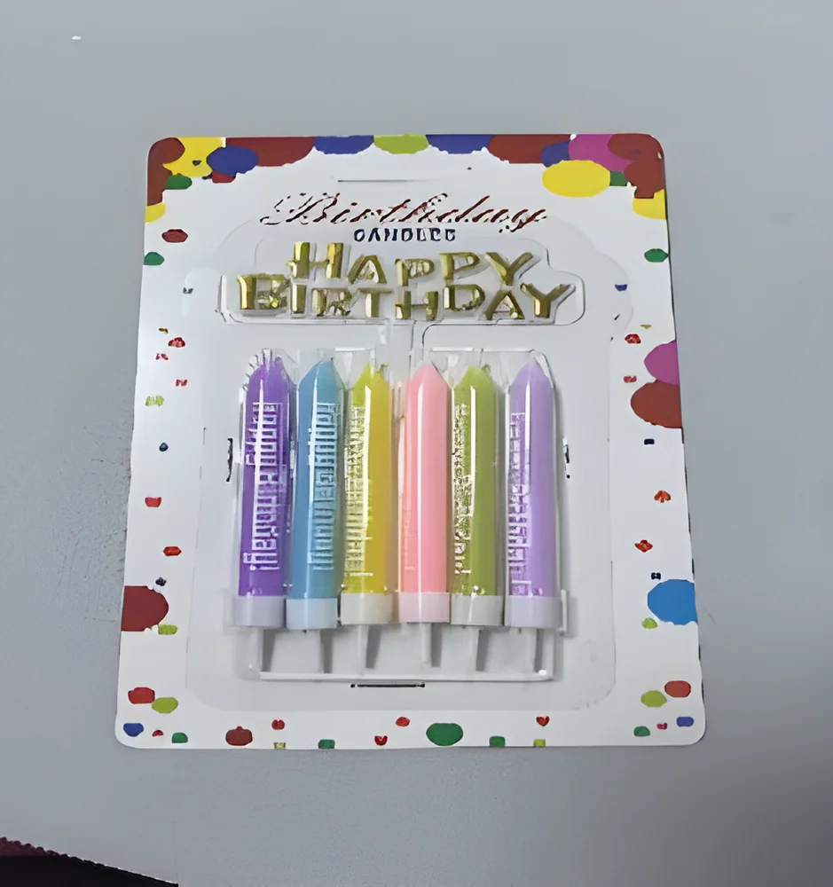 Birthday Candle – Thick 6 Polished Rod Printing + Cake Topper English