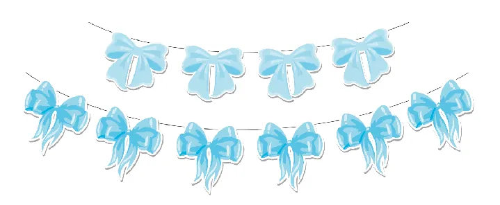 Blue Bow Garland – 10 pcs