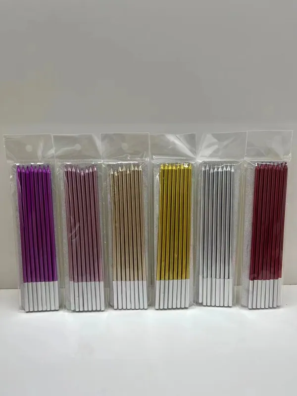 8 Pieces of Tinfoil Gold-plated Pencil Candle in Bag