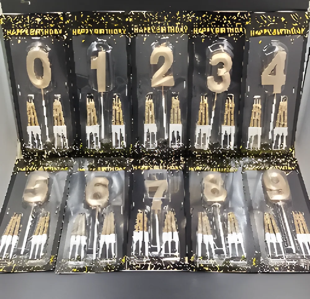 6 Thread Candle + Diamond Digital Gold Plating Digital Gold Plating