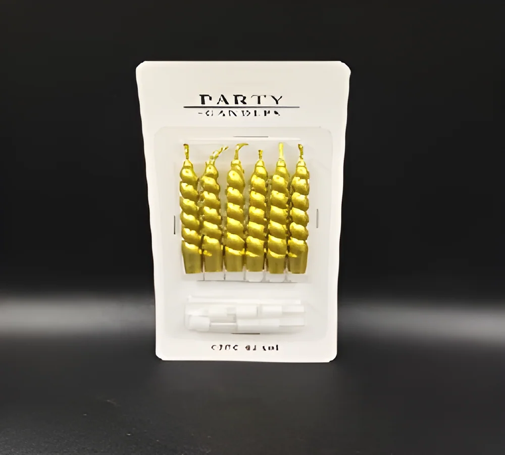 Birthday Candle – Twist 6 Pieces Separate Gold-plated Blister Card