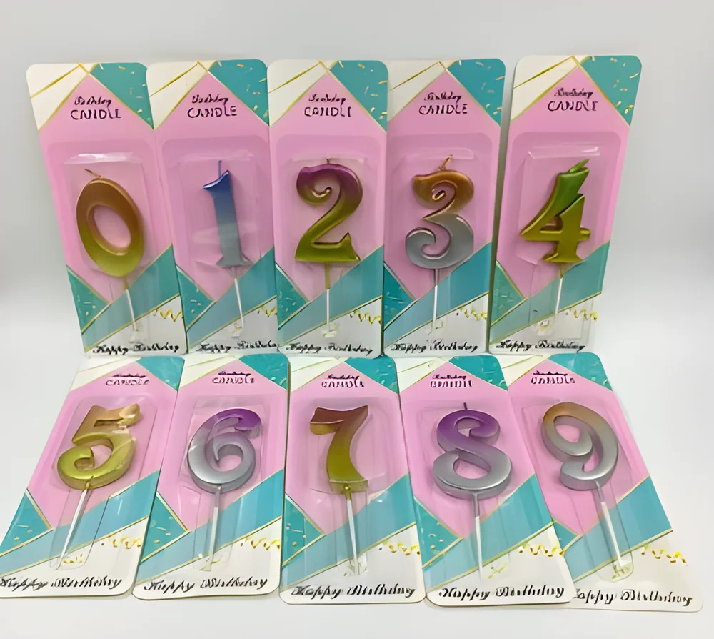 Number Candle – Large Numeric Gilded 2 Color Gradient