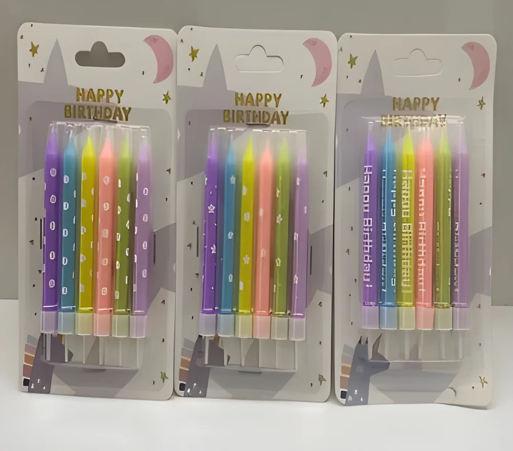 Birthday Candle – 6 Thick Pieces (Crystal)