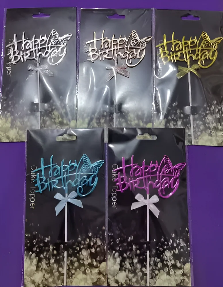 Happy Birthday Cake Topper – Style 6