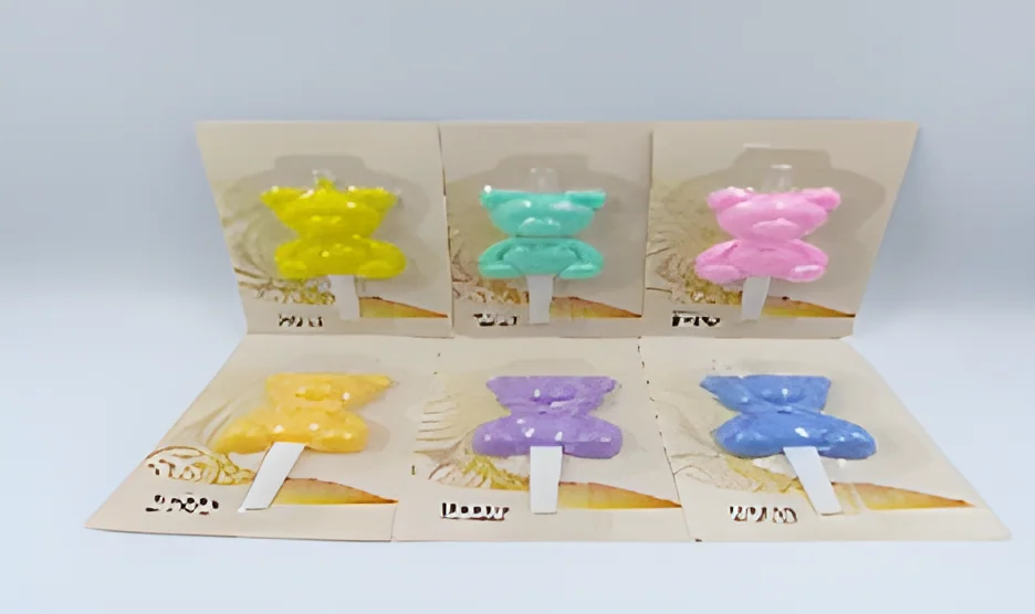 Birthday Candle – Maca Color Diamond Bear Blister Card