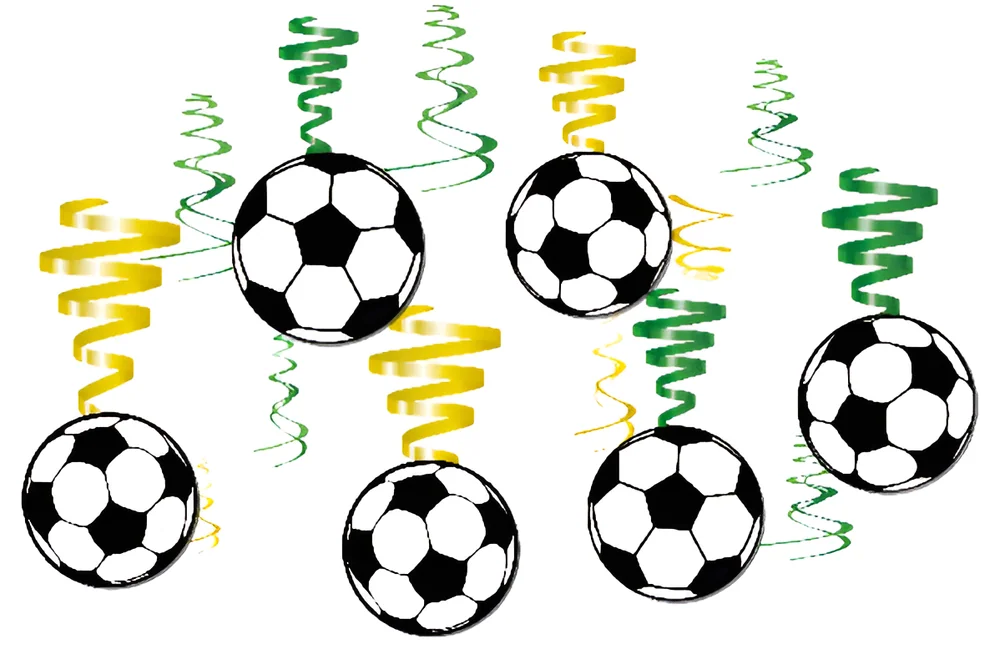 Soccer Ball Hanging Swirl Decorations – 12 pcs