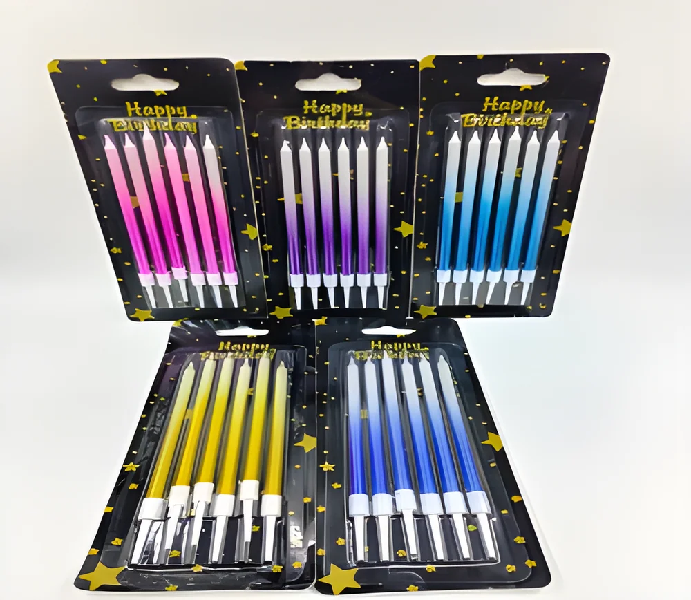 Birthday Candle – New 6 Pieces, 2 Color Changes